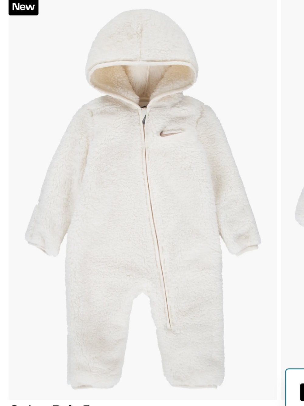 Nike Cream Hooded Fleece One-Piece Footie for Kids
